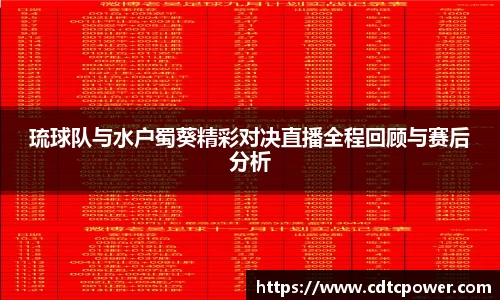 yy易游琉球队与水户蜀葵精彩对决直播全程回顾与赛后分析
